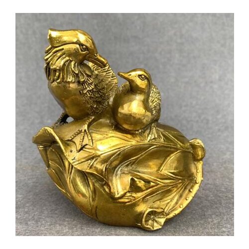 China antique Pure copper Mandarin Duck statue