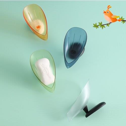 Leaf Shape Soap Box Drain Soap Holder Box Bathroom Shower Soap Holder Sponge Storage Plate Tray Bathroom Supplies Bathroom Gadge