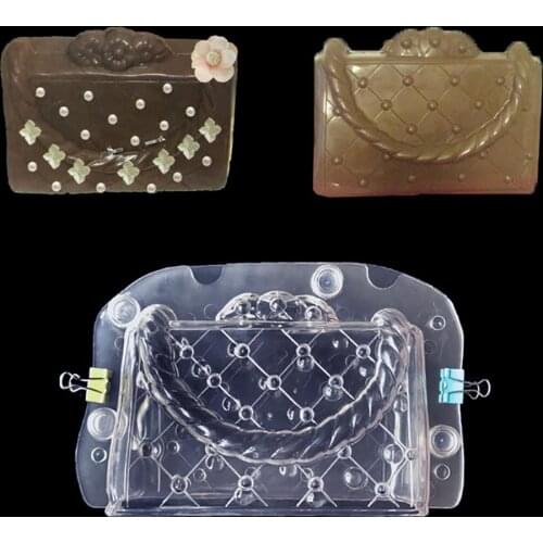 Creative Plastic Chocolate Mould Polycarbonate Bag Candy Cake Decorating Tools Molds 3D DIY Handmade lady bag Chocolate Mold