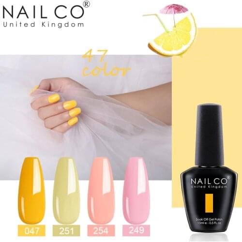 NAILCO 15ml 47 Colors Gel Nail Polish Uv Art Hybrid Varnish Natural Resin Semi Permanent Soak Off Art Nail Polish Acid Free