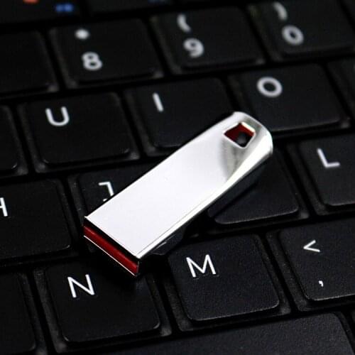 Usb flash drive 32 GB metal pen drive 64GB pendrive 16GB 8GB 4GB 128GB silver key flash drive waterproof custom logo