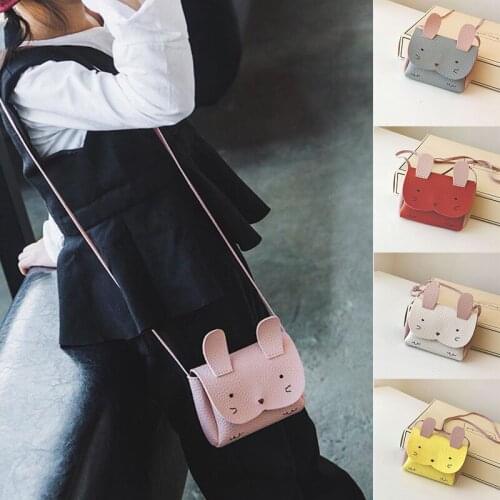 Kawaii Wallets Childrens Bags Cute Rabbit Coin Purse Mini Shoulder Cute Princess Messenger Bag Pu Leather Coin Purse For Girl