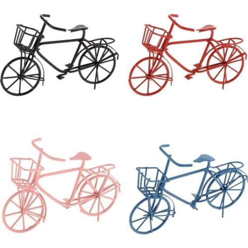 New 1:12 Scale Dollhouse Miniature Handmade Metal Bike Bycycle Model Doll House Decor for Kids Children Christmas Gift Doll Acce