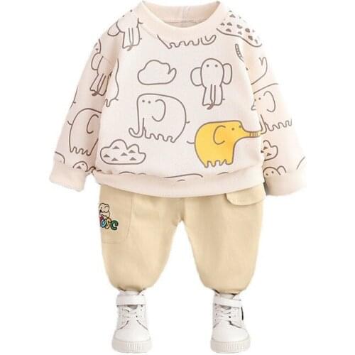 Spring Autumn Children Fashion Clothes Kids Sportswear Toddler Casual T Shirt Pants 2 Pcs/sets Boys Baby Girls Cartoon Costume