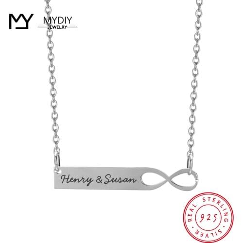 Fashion Personalized Necklaces 925 Sterling Silver Infinity Pendant Custom Name Eternity Love Jewelry Wedding Gift for Women