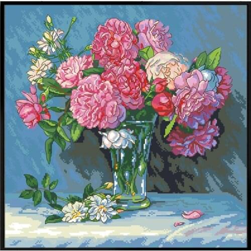 Beautiful Vase Printed Cross Stitch Kits Patterns Canvas Embroidery Needlework Set 11CT 14CT DIY Handmade Crafts Home Decoration