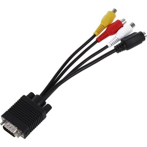 New VGA adapter to TV S-Video RCA output video cable for PC
