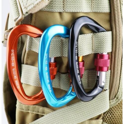 Professional Carabiner D Shape 25KN Climbing Buckle Security Safety Master Lock Outdoor Rock Climbing Buckle Equipment