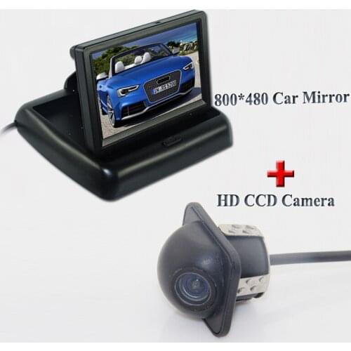 Factory direct sale 2 In 1 Universal Bracket 4.3 Inch Monitor + Waterproof Rear View Parking Camera for Reversing Assistance
