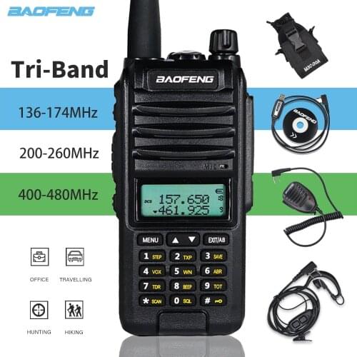Baofeng 8W Walkie Talkie 10km A58S Tri-Band 220-260MHz VHF UHF Portable Ham Radio FM Transceiver Two-way Radio UV-82 Upgrade
