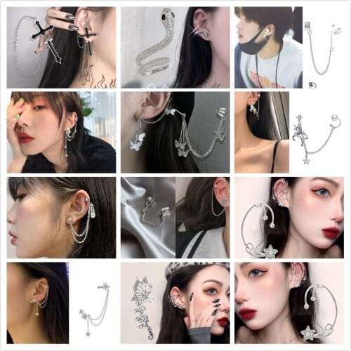 1pc New fashion punk ins net red explosion butterfly ear bone clip soil cool dark wind earrings men and women earrings earrings