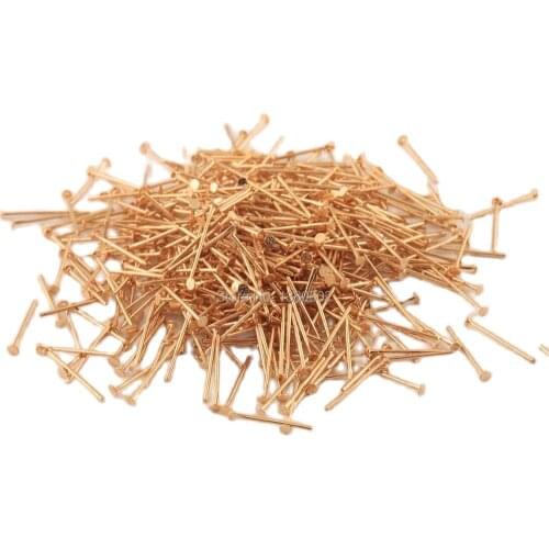 100pcs /lot Gold Color Metal flat head pins 14/24/28/30/32mm thin pins for beading jewelry making 21Ga 0.7mm