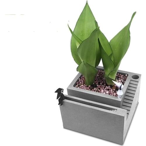 Fine multifunctional concrete material Flower Pots Creative pen holder desktop concrete storage Plant Planters pot