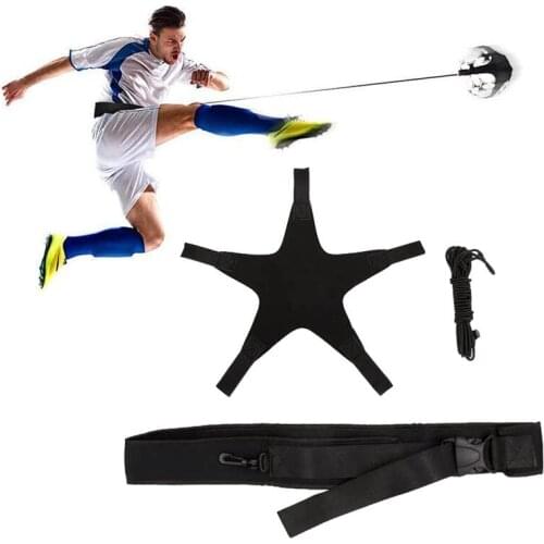 Football Kick Trainer Soccer Training Aid Hands Free Solo Practice Equipment With Elastic Rope Adjustable Belt For Kids Adults