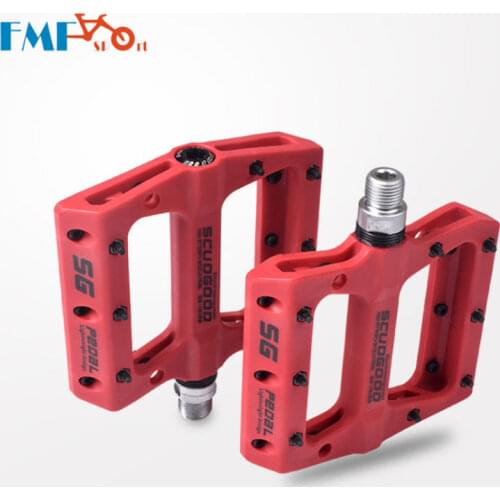 SCUDGOOD Nylon Fiber Bicycle Pedals 3 Bearings Ultralight Professional MTB Road Bike PartsNon-slip Flat Platform High Quality