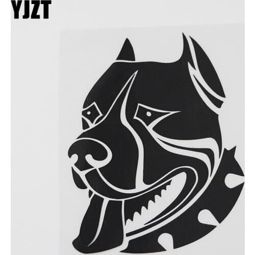 YJZT 10.5CMX13.5CM American Pitbull Terrier Dog Pet Vinyl Car Sticker Black/Silver 8A-0565