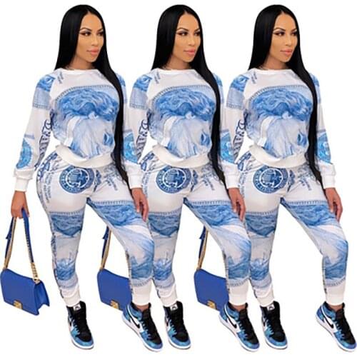 Womens Casual Sportswear Graphic Print Suspender Trousers Two-Piece Casual Wear Trousers Pants Pants Suit Sportswear