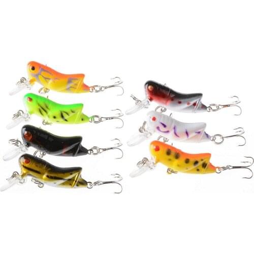 1pcs Insect Bionic Fishing Lure 45mm 4.1g Grasshopper Minnow Hard Baits Squid Artificial Swimbaits Bass Carp Pike Fishing Tackle