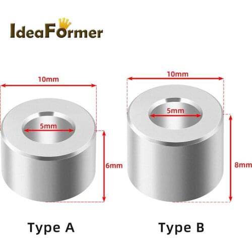 10/20pcs 3D Printer Parts Openbuilds Aluminium Spacer V-Slot Isolation Column Separate Pillar Quarantine Bore 5MM For 3D Pulley