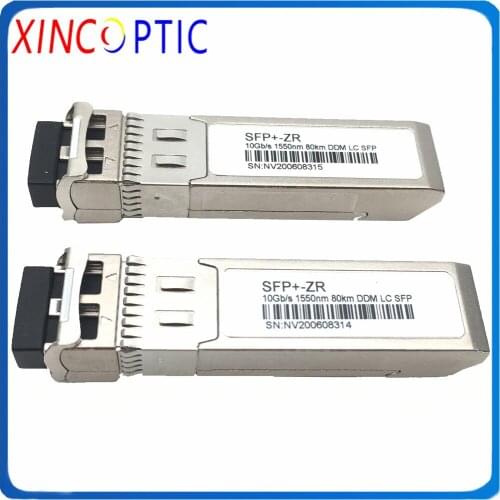 10G SFP+-ZR 1550nm 100km Duplex LC SFP Module Single Mode 100km Optic Fiber LC Connector Transceiver with Cisco/Mikrotik/Huawei