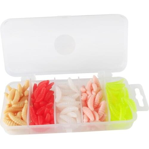 150pcs Fishing Lures Set Soft Maggots Lures Earthworm Baits Carp Fishing Lures for Fisherman Saltwater Freshwater Fishing