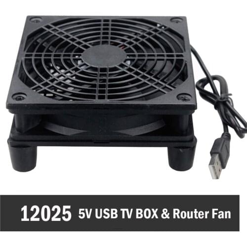 2Pcs Gdstime 120MM Ball Beraing TV BOX PC Wireless Router Cooler Cooling Fan 120x120x25mm 5V USB 2000RPM DIY Cooer Fan