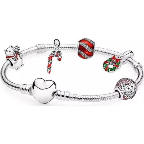 2019 NEW 100% 925 Sterling Silver Sparkling Strand Bracelet Charm Pendant Set Women Link Tennis Bracelet Silver Jewelry Set Gift