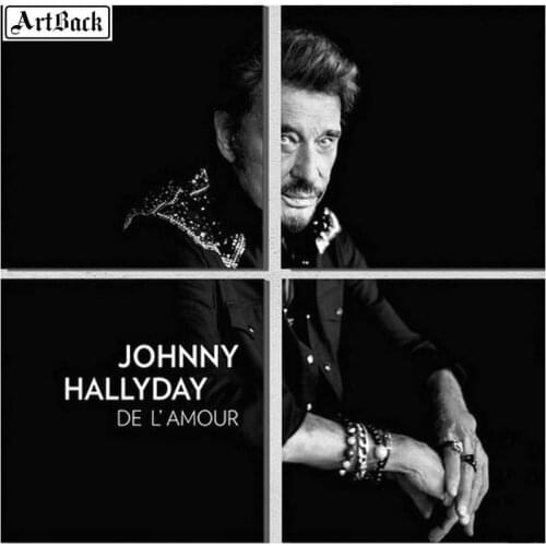 New diamond painting Johnny hallyday french singer 5d full square drill diamond embroidery mosaic 1 set 20x20cmx4pcs