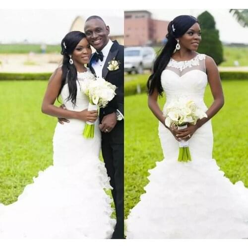 Freight free 2021 European and American new wedding dress foreign trade fishtail wedding dress