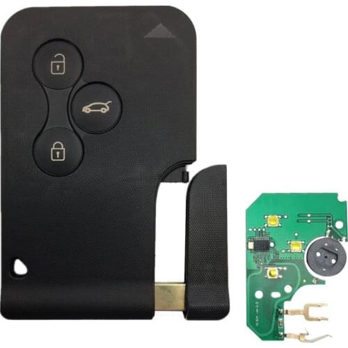 3 Button 433Mhz 7947 Chip With Emergency Insert Blade Smart Remote Key For Renault Megane Scenic 2003-2008 Card 090E