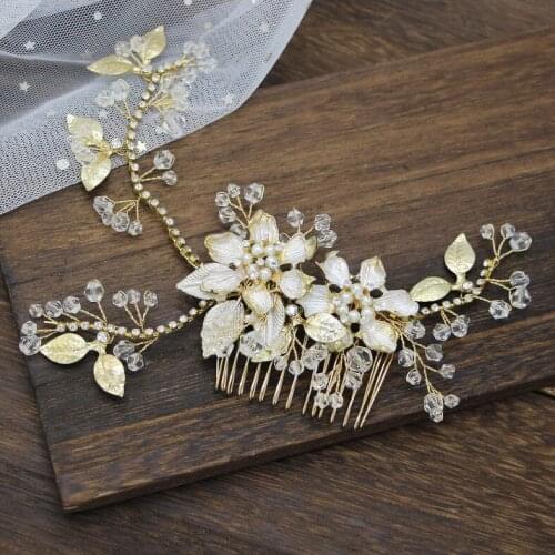 Flower Hair Comb Wedding Hair Accessories Rhinestone Flower Headband Bridal Tiara Headband Hair Pins Wedding Hair Jewelry
