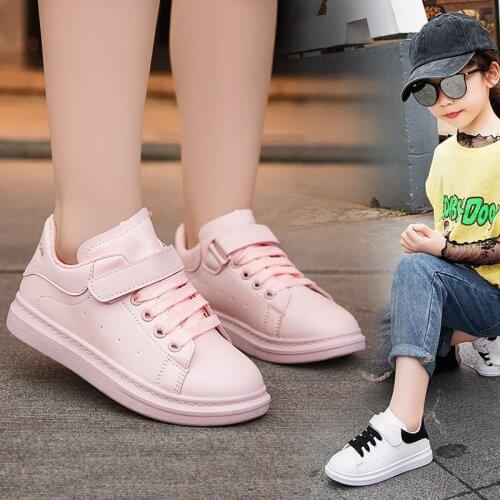Kids Sport Sneaker for Boys Girls Autumn White Leather Sneaker Children Teenager Sport Shoes Toddler Shoes Chunky Sneakers