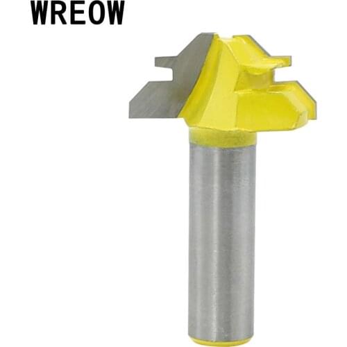 WREOW 45 Degree Router bit Miter Router Drill Bit Trimmer Milling Joint Tenon Woodwork Round Shank Coated Milling Cutter Tools