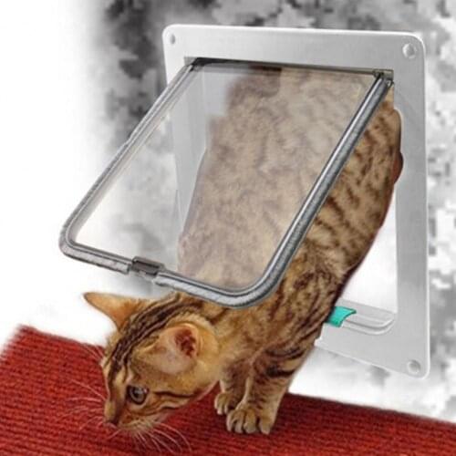 Pet Smooth Non-deformation Flap 4 Switch Modes Easy To Install Safety ABS Quiet Pet Cats Security Pet Door Flap For Cats