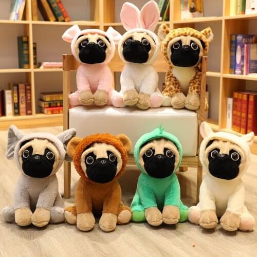 20/35CM Stuffed Simulation Dogs Plush Sharpei Pug Lovely Puppy Pet Toy Plush Animal Toy Children Kids Birthday Christmas Gifts