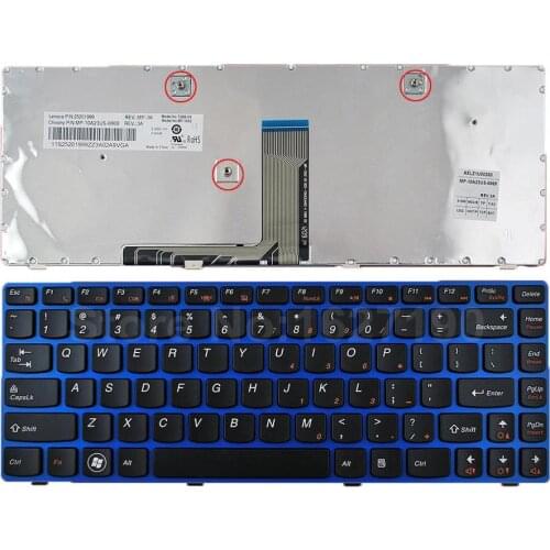 US Keyboard For LENOVO Z380 Z480 Z485 G480 G485 BLUE FRAME BLACK PN:25201999 MP-10A23US-6869