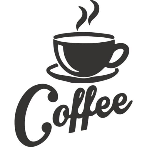 Coffee Cup+Coffee Wall Decor Sticker Black Coffee Decor for Coffee Bar and Coffee Station Removable Kitchen Signs for Kitchen