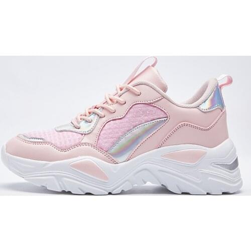 Spring Autumn Womens Casual Chunky Shoes Breathable Light weight Lace-up Sneakers Womens Running Shoes Zapatillas Mujer