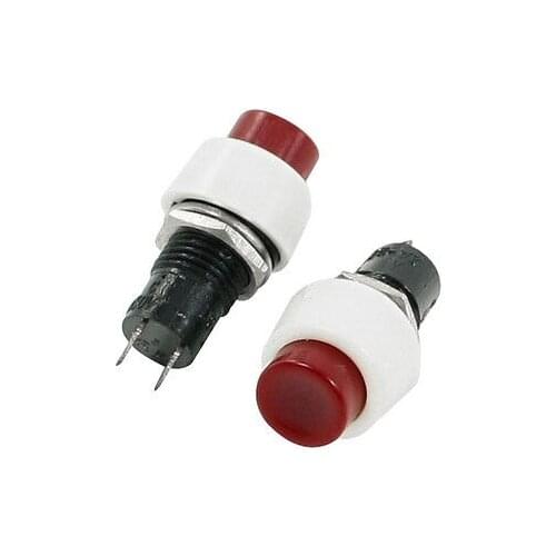3A 250V AC 2 Pin SPST NO N/O Red Round Momentary Push Button Switch