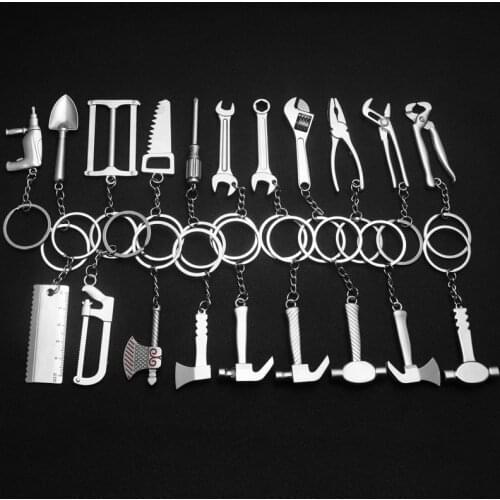 Hot Keychains Car Bag KeyRing Combination Tool Portable Mini Utility Pocket Clasp Ruler Hammer Wrench Pliers Shovel