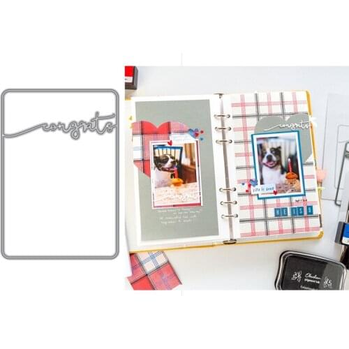CONGRATS Word Framed Metal Cutting Dies Scrapbooking Album Paper DIY Cards Crafts Embossing Dies New 2020