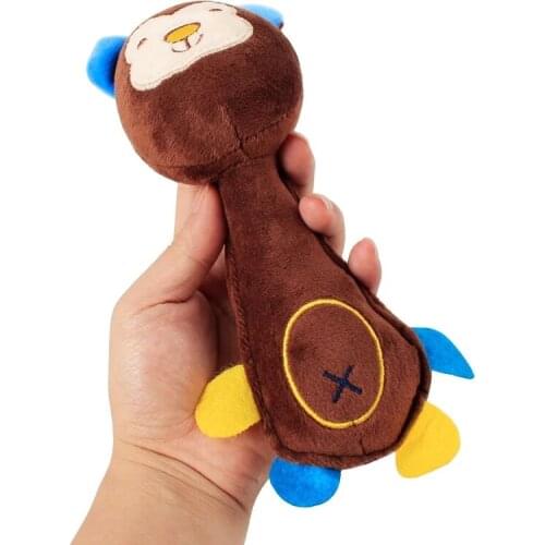 Cute Cartoon Animal Toy Plush Dog Cat Pet Chew Squeeze Squeak Sound Funny Fleece Durability Chew Molar Toy Fit For All Pets