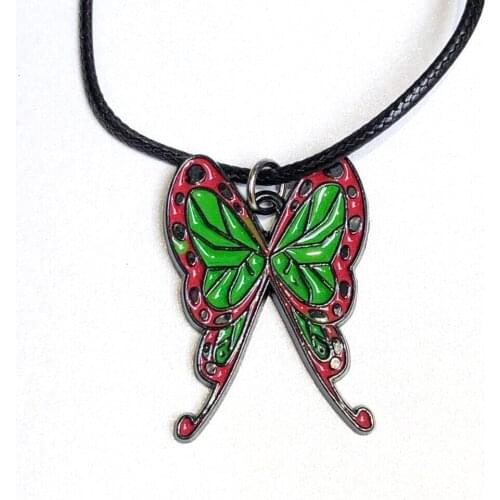 Fashion Necklace Key Chain Anime Demon Slayer Kochou Shinobu Tsuyuri Kanawo butterfly figure pendant Keyring Jewelry