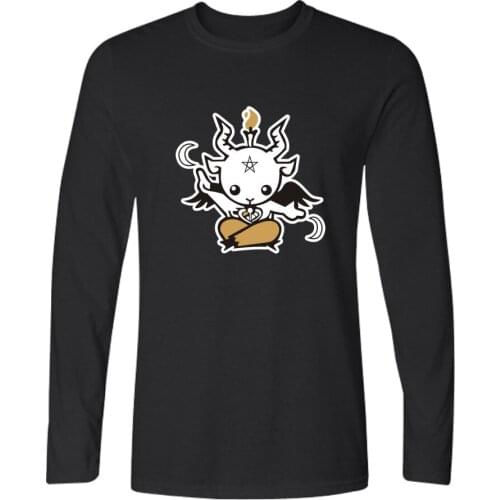 Satan T-shirts Long Sleeve T Shirts And TeeShirt Men Devil Print In XXS To 4XL Fashion and All-match Casual Long T-shirt Men