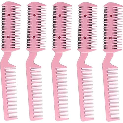 Set of 5 Razor Comb Hair Cutter Comb Cutting Scissors Double Edge Razor Hair Thinning Comb Slim Haircuts Cutting Tool