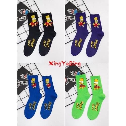 Men And Women Fashion Socks Cartoon Funny Socks Hip Hop Personality Animation Socks Cartoon Fashion High Quality Sewing
