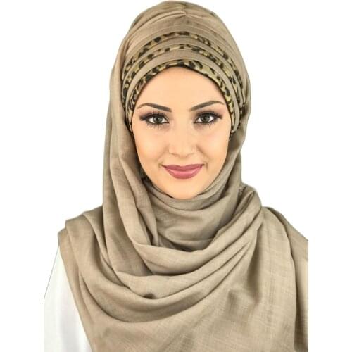 New Fashion Hijab Women Muslim Hijab 2021 Islamic Hijab Scarf Hat Scarf Milk Coffee Practical Shawl
