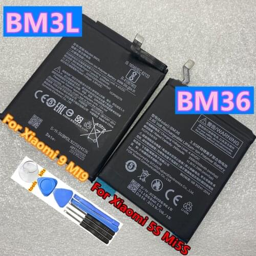 Original Replacement Battery For Xiaomi 9 MI9 M9 MI 9 BM3L Mobile Phone Battery 3300mAh