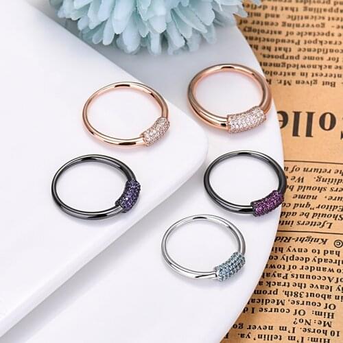 Original Design Multi Color Round Color Stone Rings For Women Fashion Simple Ring Joint Ring Female Jewelry Zk40