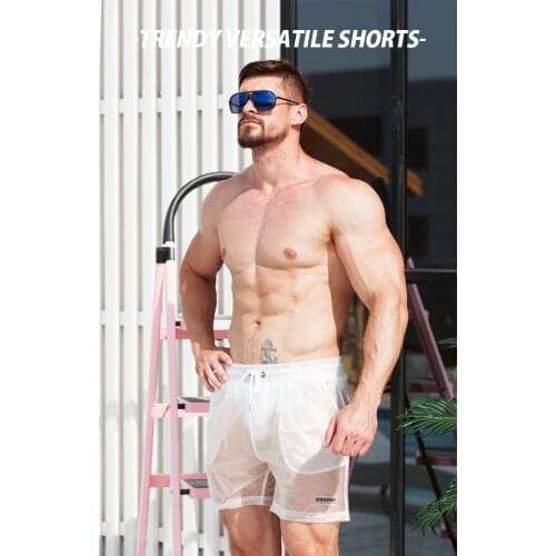 See Through Clear Transparent Man Boys Waterproof Shorts Summer Short Holiday BF Gift Sufring Pocket Shorts
